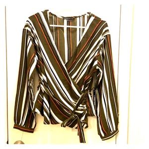 Stripped Surplice Top